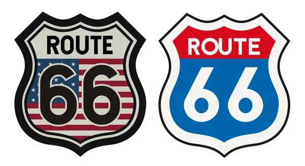 Señal de metal vintage Route 66 Vector de stock