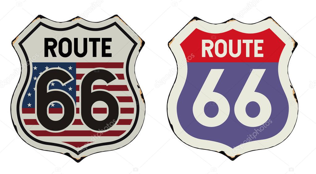 Route 66 vintage metal sign