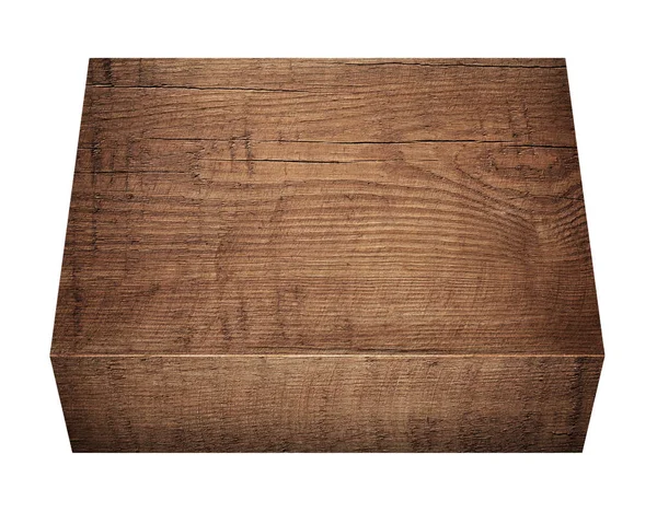 Brun planka, bordsskiva isolerad på vit bakgrund — Stockfoto