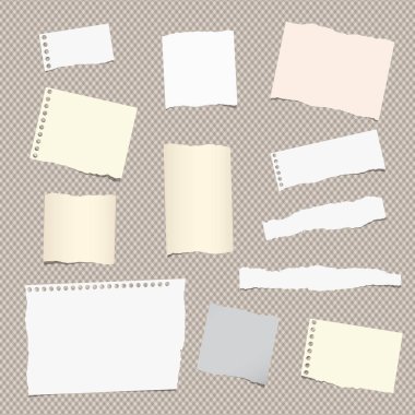 Sökük Not, not defteri, boşaltmak kağıt yapraklarının farklı büyüklükte parçalara kare desen sıkışmış