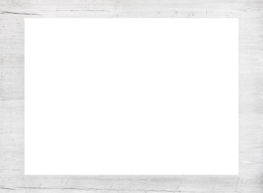 Beyaz ahşap çerçeve, billboard veya yatay dikdörtgen çizik