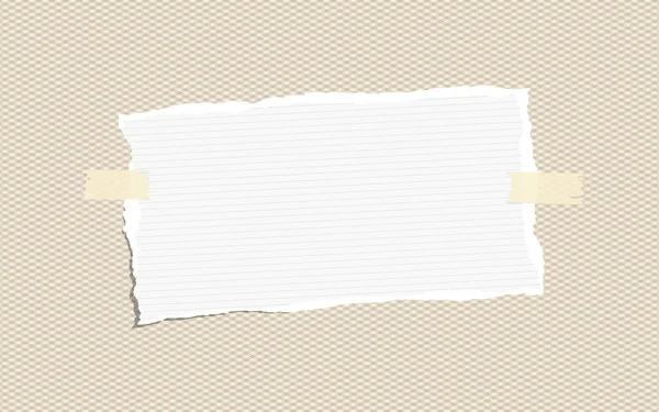Copybook feuilles de papier collées sur un motif carré marron — Image vectorielle