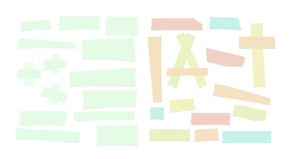 Papier adhésif coloré de différentes tailles, adhésif, ruban adhésif . — Image vectorielle