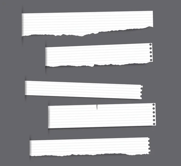 Stücke zerrissenes weißes Notenpapier sind auf türkisfarbenem Quadrat aufgeklebt — Stockvektor