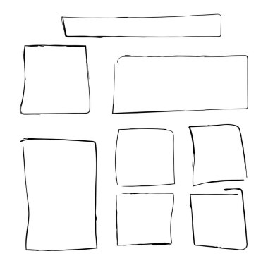 Siyah grunge çerçeve, kaba sınır. Soyut vektör şablonu.