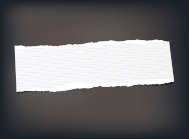 Beyaz Not, not defteri, siyah arka plan üzerine yapışmış boşaltmak kağıt şerit.