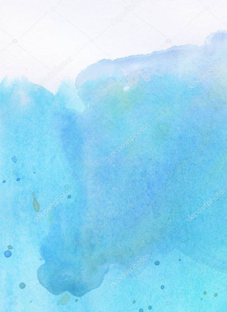Light abstract blue, painted, leak watercolor background for text on top