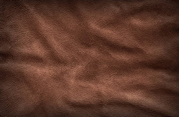 グランジ、茶色、ラフ、クシャクシャ革テクスチャ背景用. — ストック写真