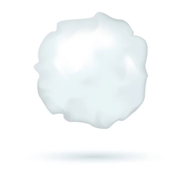 Vector realista bola de nieve, símbolo de invierno, bola de hielo para jugar, sombra, aislado sobre fondo blanco . — Vector de stock