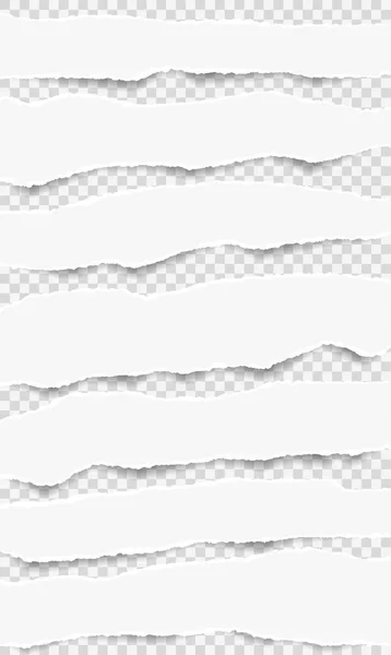 Kousky roztrhané bílé prázdné poznámky poznámkového bloku papírové štítky nalepené na šedém pozadí kvadratických — Stockový vektor