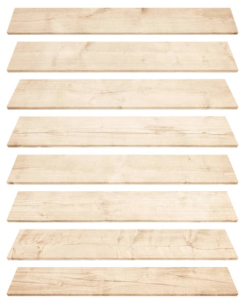 Viejos tablones de madera de perspectiva marrón aislados sobre fondo blanco — Foto de Stock