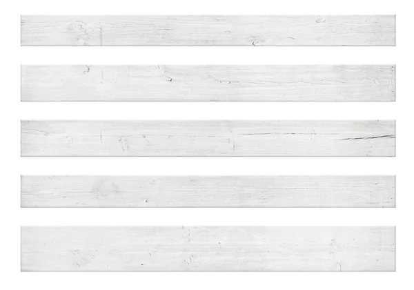 Tábuas de madeira pintadas para texto isolado em fundo branco — Fotografia de Stock
