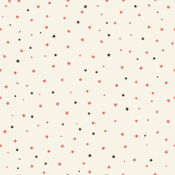 Étoiles noires et rouges fissurées motif sans couture. Papier textile ou d'emballage . — Image vectorielle