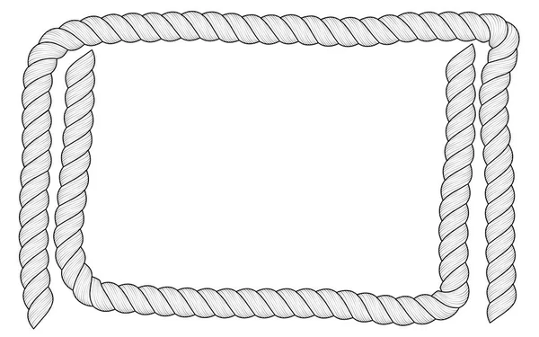 文本白色绳索创建的框架在白色背景下被隔离. — 图库矢量图片