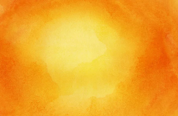 Abstrait soleil orange vif, fond aquarelle, peint sur papier aquarelle — Photo