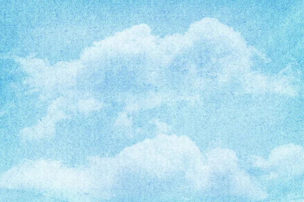 Blau bemalte Aquarell Wolken und Himmel. — Stockfoto