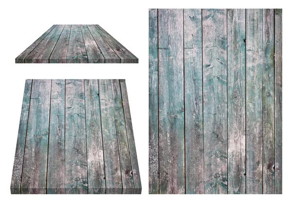 Грубая, грязная, окрашенная деревянная стена, стол, поверхность пола, деревянная фактура. Объекты изолированы на белом фоне — стоковое фото