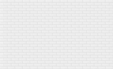 Metne veya arka plana için beyaz tuğla duvar dokusu. Vektör çizim