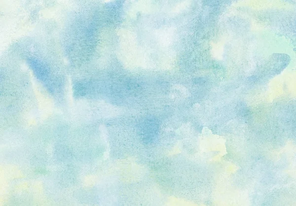 Abstrakcja Światło niebieskie akwarela tło, malowane na papierze akwarelowym — Zdjęcie stockowe