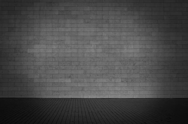 Ladrillo grunge resistido fondo de pared negro con pasarela — Foto de Stock