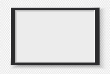 Metin veya resim için siyah plastik çerçeve kare beyaz arka plan üzerinde olduğunu.