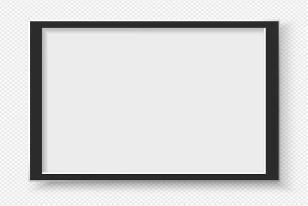 Svart plastram för text eller bild är på kvadrat vit bakgrund. — Stock vektor