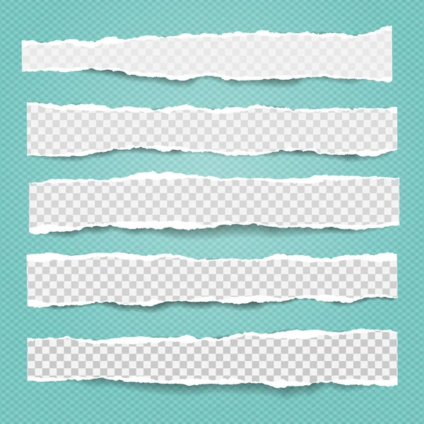 Yumuşak gölgeli beyaz kare gerçekçi kağıt şeritleri turkuaz kare arka planda. Vektör illüstrasyonu — Stok Vektör