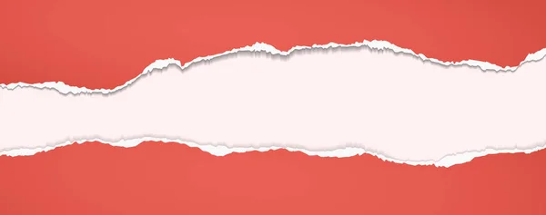 Обрізані шматочки горизонтального яскраво-червоного паперу з м'якою тінь, фон для тексту. Векторні ілюстрації — стоковий вектор