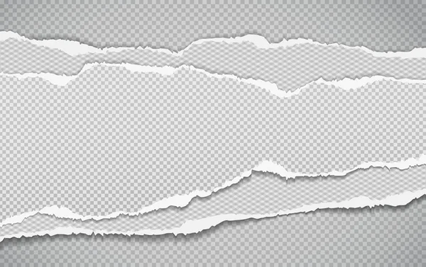 Yumuşak gölgeli yırtık beyaz kağıt parçaları metin için kare arkaplanda. Vektör illüstrasyonu — Stok Vektör