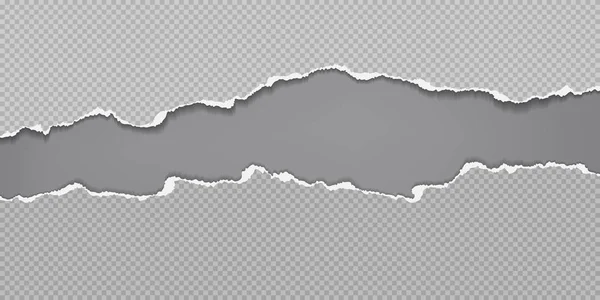 Trozos de pedazos de papel cuadrado horizontal desgarrado con sombra suave están sobre fondo gris oscuro para el texto. Ilustración vectorial — Archivo Imágenes Vectoriales
