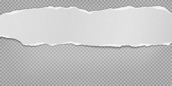 Un pedazo de tira de papel blanco horizontal desgarrada con una sombra suave está sobre un fondo blanco cuadrado. Ilustración vectorial — Archivo Imágenes Vectoriales