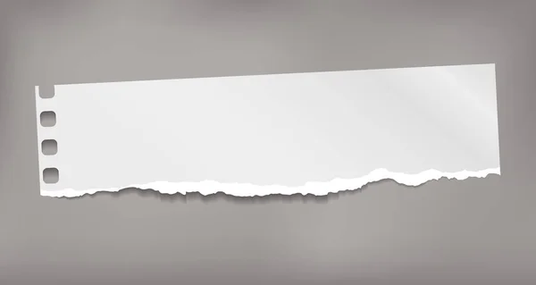 Vridvit och blank ton, anteckningsbok pappersremsa, bit fastnat på mörkgrå bakgrund. Vektorillustration — Stock vektor