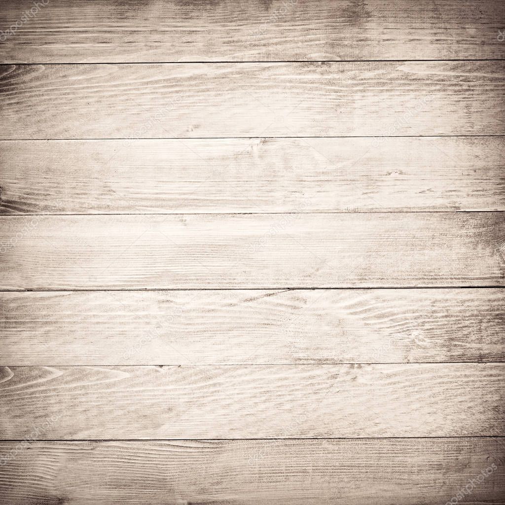 Brown wooden planks, table, floor surface. Light wooden texture