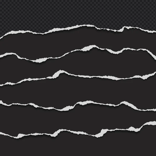 柔らかい影を持つ正方形と白い紙の引き裂かれ、裂けた部分は、テキストの黒の背景にあります。ベクターイラスト — ストックベクタ