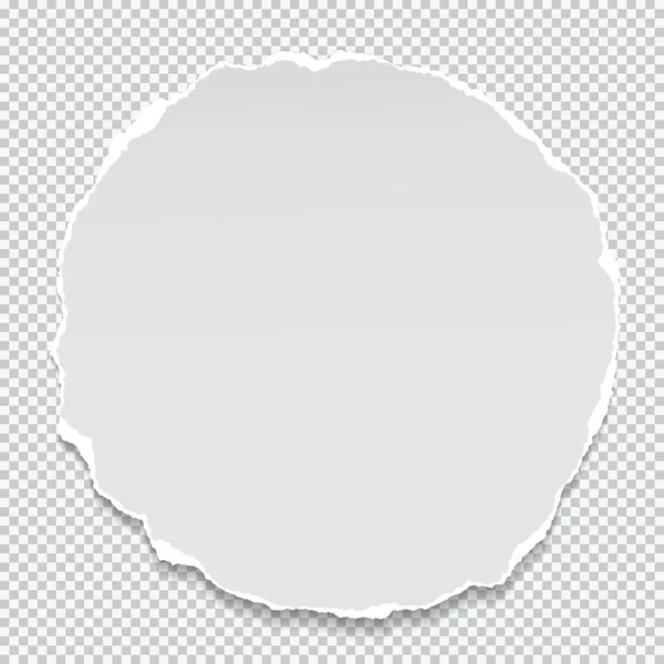 Pièce de note de cercle blanc déchiré, papier cahier avec ombre douce collée sur fond carré. Illustration vectorielle — Image vectorielle