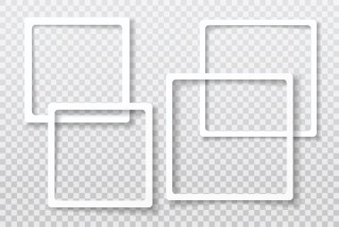 Metin veya resim için yumuşak gölgeli beyaz kağıt çerçeveler