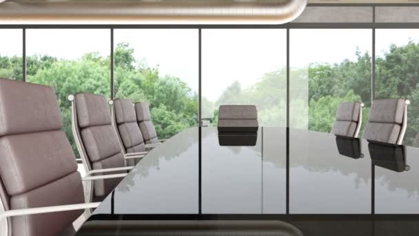 Sala konferencyjna panoramiczne w nowoczesnym biurze — Wideo stockowe