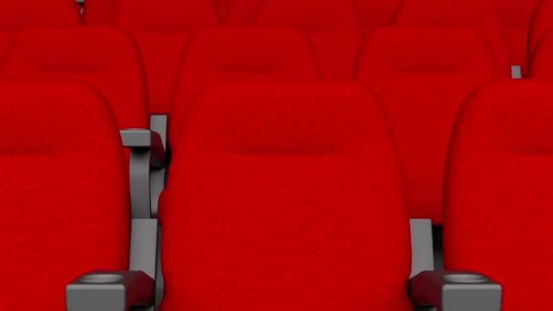Empty comfortable red seats — Stock Video
