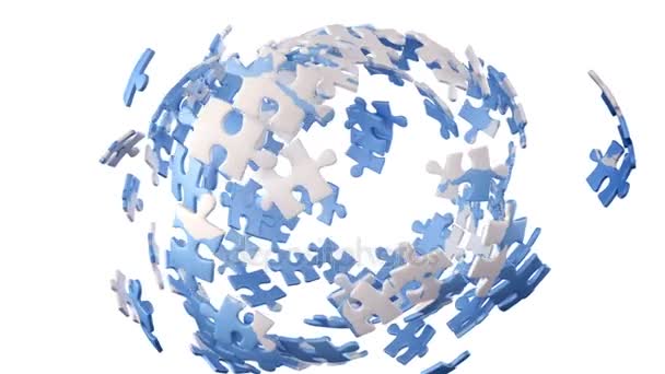 蓝色地球拼图无缝循环 — 图库视频影像