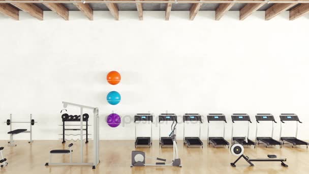 Gym intérieur avec des équipementiers — Video