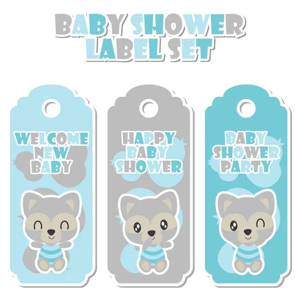 Şirin Rakun çocuk ördek oyuncak arka plan vektör karikatür çizim için bebek duş etiket üzerinde set tasarımı