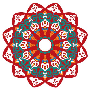 Renkli dairesel süsleme