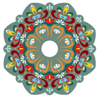 Renkli dairesel süsleme