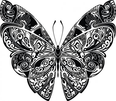 Kelebek siyah ve beyaz