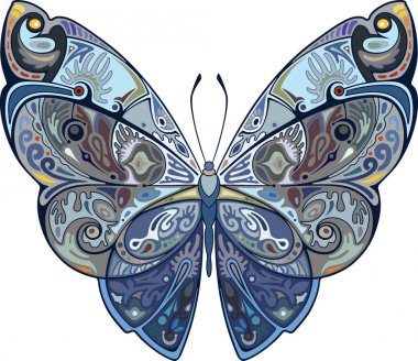 Mavi tonlarda kelebek