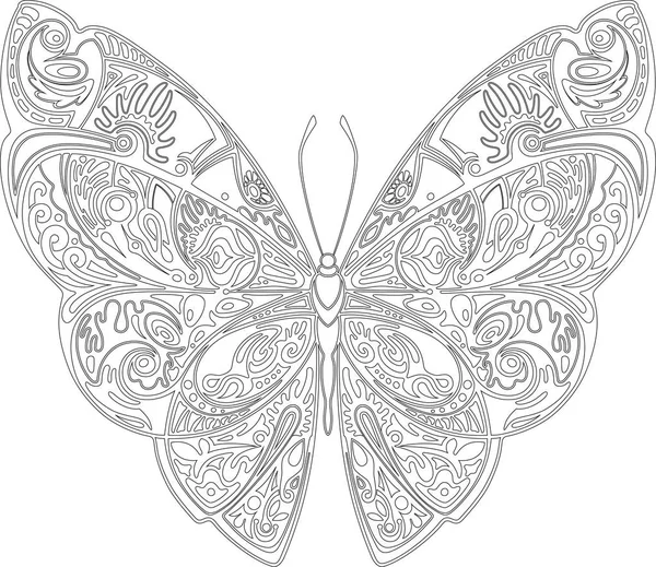 Контур бабочки Стоковая Иллюстрация
