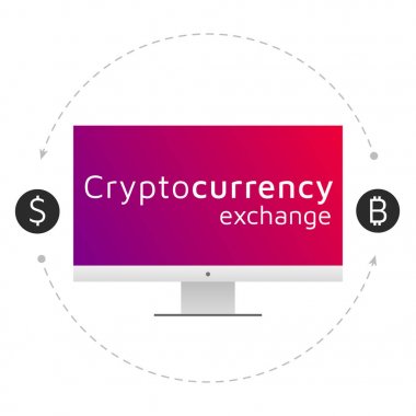 Bitcoin ve Doları logosu. Cryptocurrency Satım. eps10