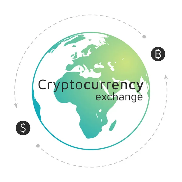 Bitcoin и логотип доллара. Обмен криптовалюты. eps10 — стоковый вектор