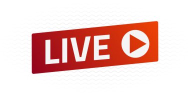 Vektör Live Stream işareti, amblem, logo. Renkli gradyan.