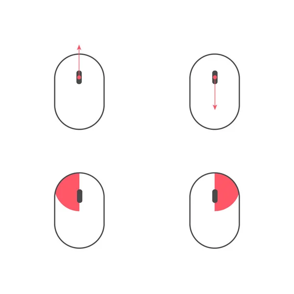 Клацання лівою і правою кнопками миші, прокручуємо вгору і вниз колісні хвороби . — стоковий вектор